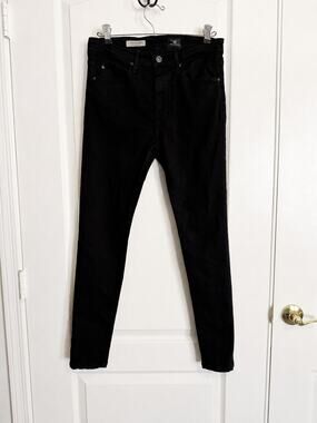 AG Adriano Goldschmied Farrah Skinny Jeans 27R Black Mid Rise Stretch USA